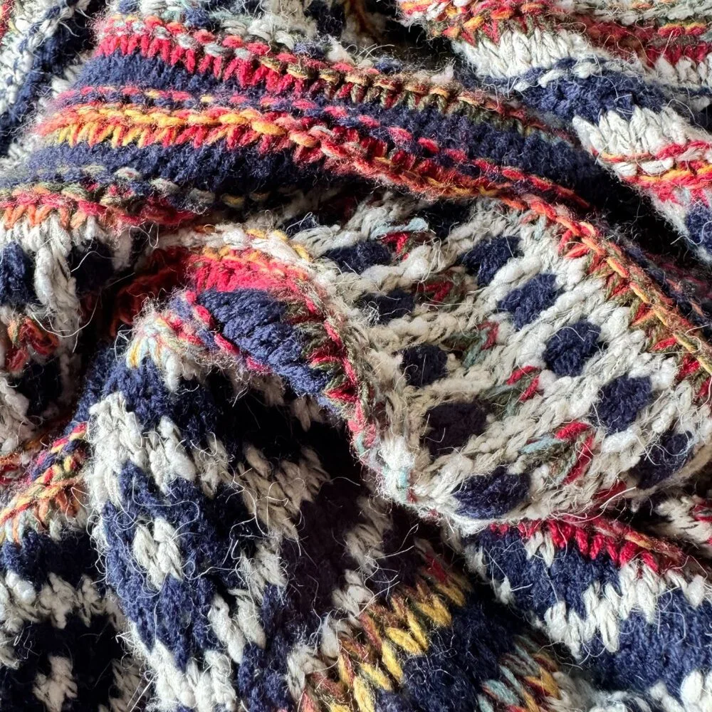 Coco Y Club Grandpa Cardigan Tribal Pattern Fringe Long Sweater L - Picture 10 of 10